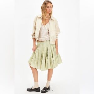 Free People Light Green A-Line Skirt